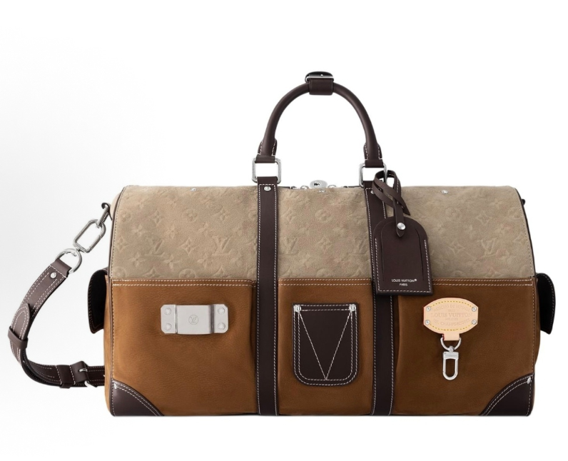 LOUIS VUITTON - LV WorkwearxNigo keepall 50L Suede Leather Duffel Bag brown