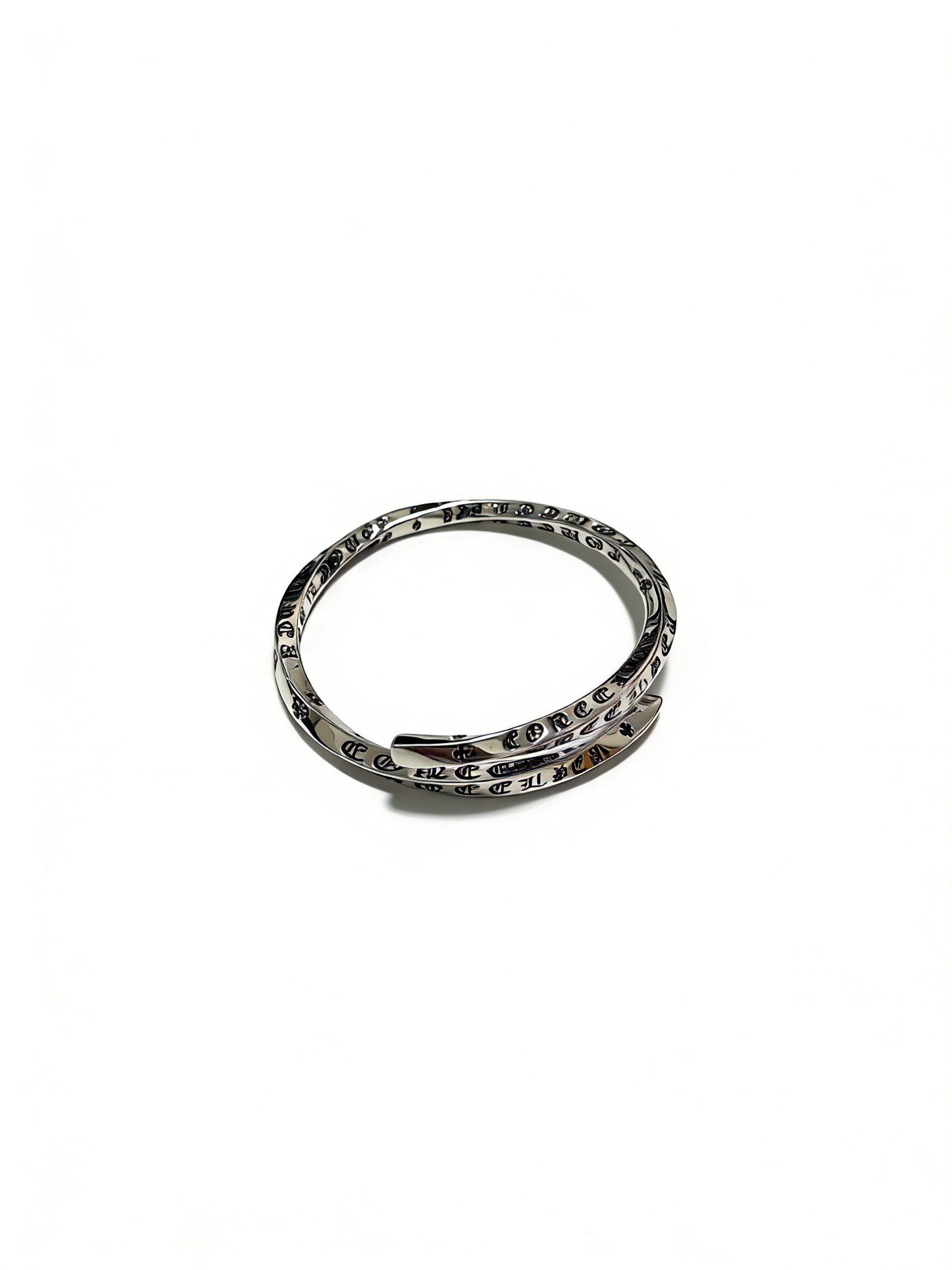 Chrome Hearts Oxidized Silver Unisex Bracelet