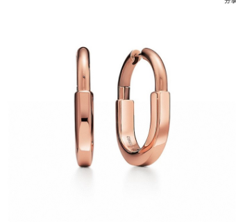 Tiffany Small  Lock Earrings-Pink gold