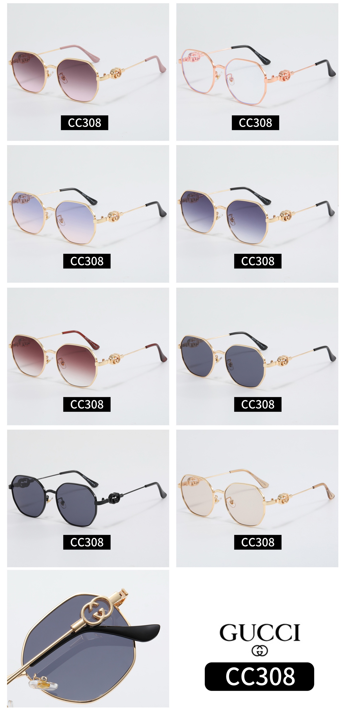 Gucci Octagon-frame Sunglasses Top quality - KAIROO