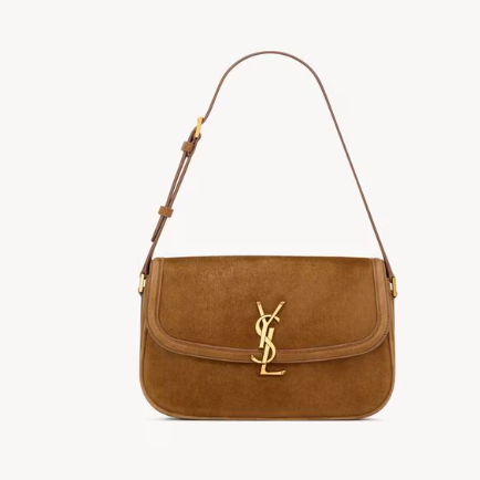 Saint Laurent Caramel Solferino Small Bag in Suede leather