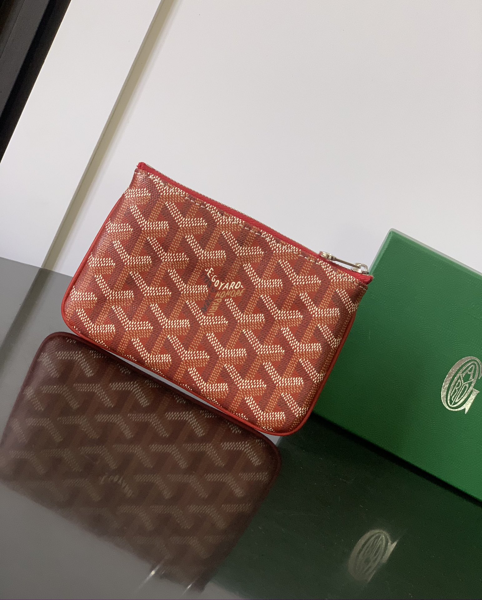 Goyard Sénat Mini Pouch in Red