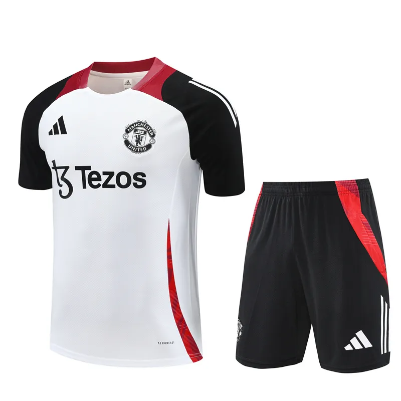 Adult/ Kids Manchester United 24/25 Short Sleeves Training suit White
