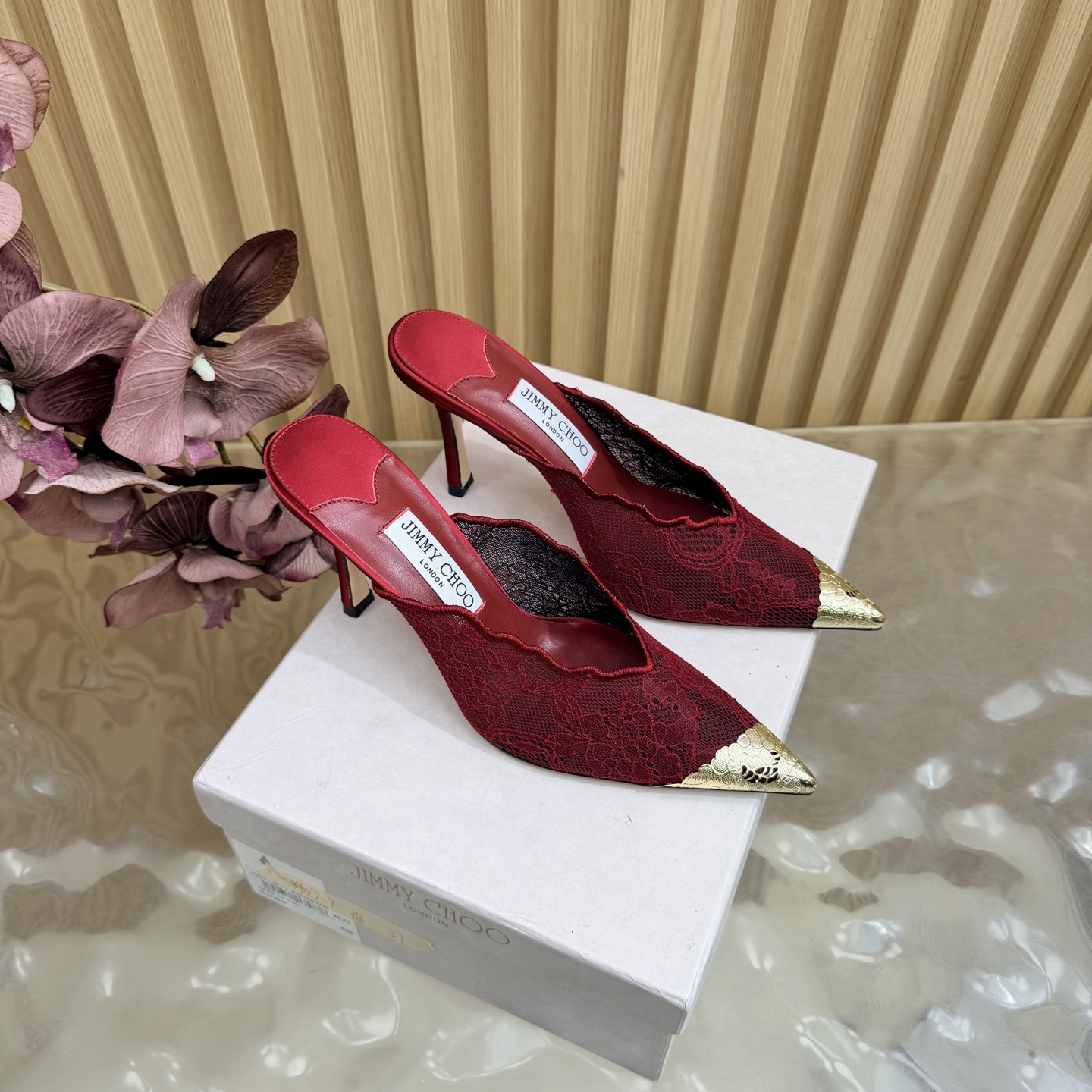 Jimmy Choo Lace Heeled Mule