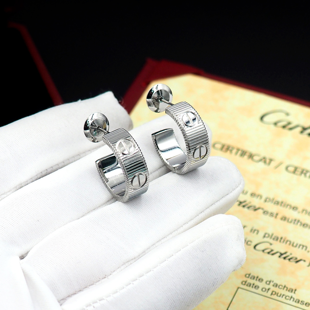 Cartier Fashion Designer Earrings-Silver