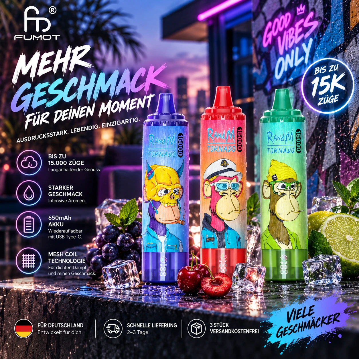 FUMOT Tornado 15K Rechargeable Disposable Vape