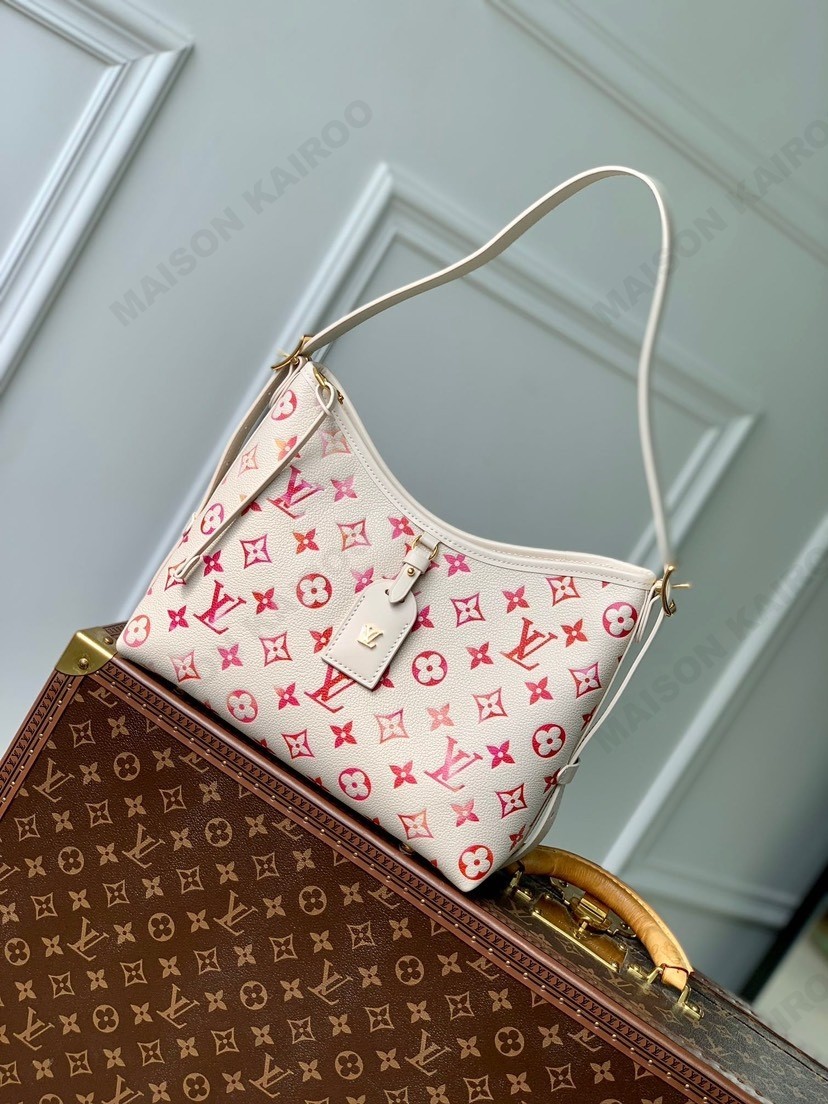 Louis Vuitton LV Carryall PM Sunrise Gradient Monogram Embossed Leather Hobo Tote Shoulder Bag - KAIROO