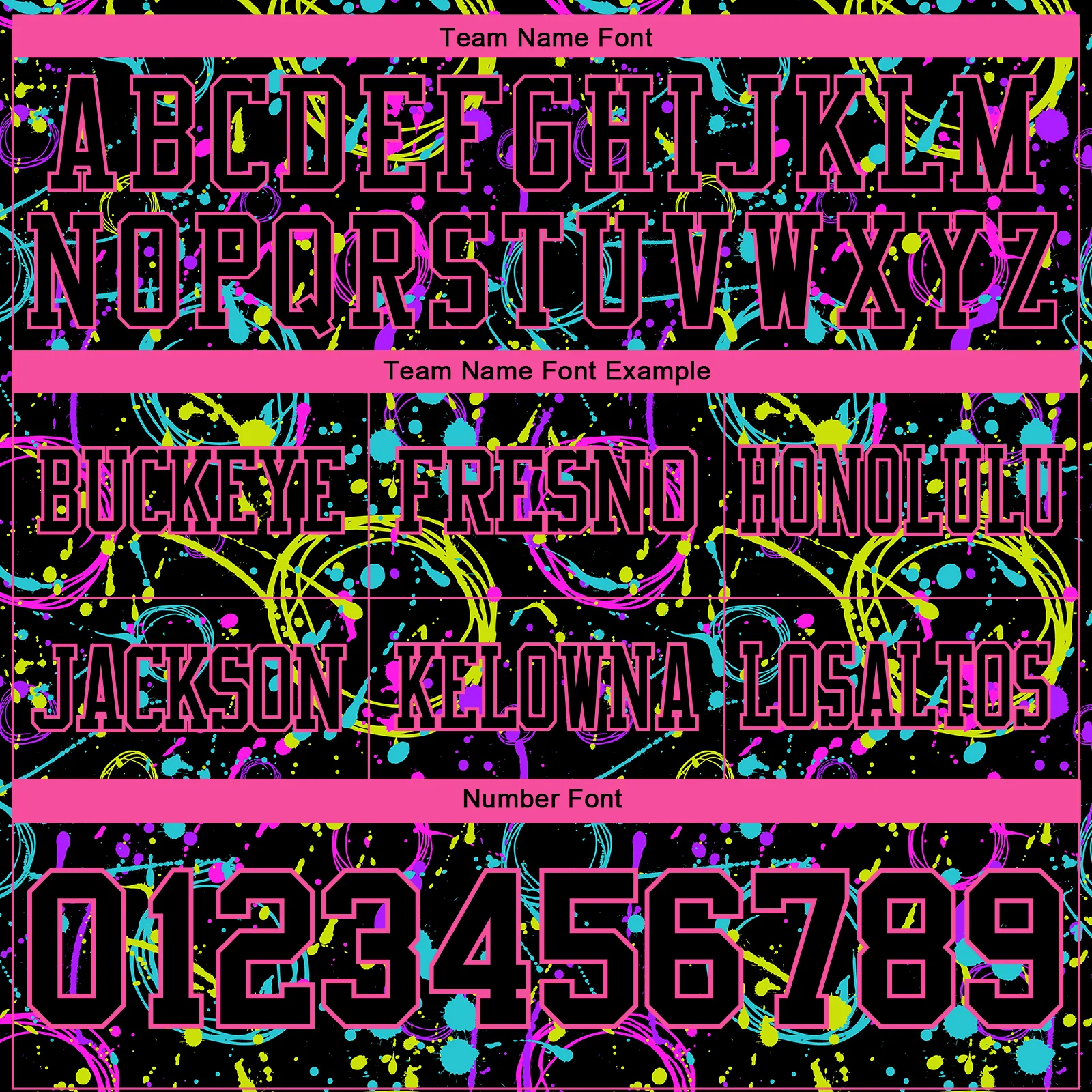 Custom Graffiti Pattern Black-Pink 3D Pattern Neon Splash Authentic Football Jersey