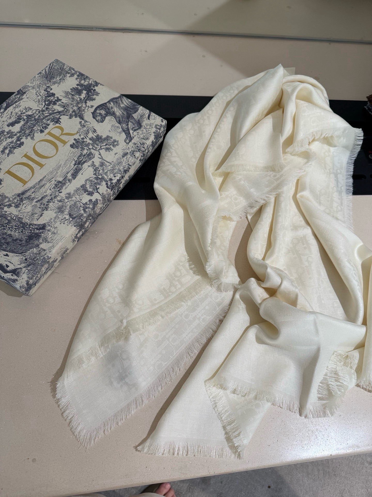 Dior Classic Oblique Silk and cashmere shawl