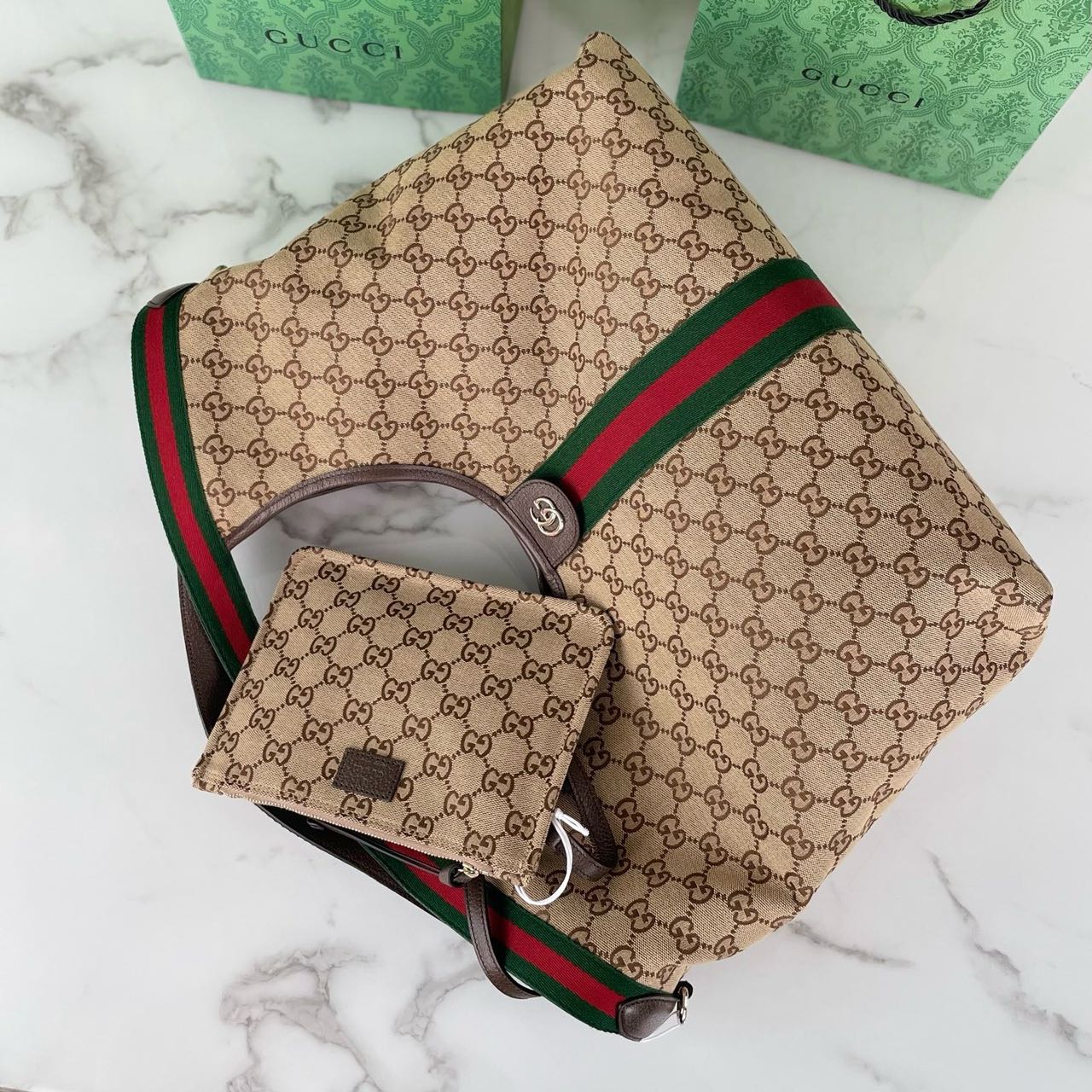 Gucci GG Giglio Large Supreme Canvas Tote Bag