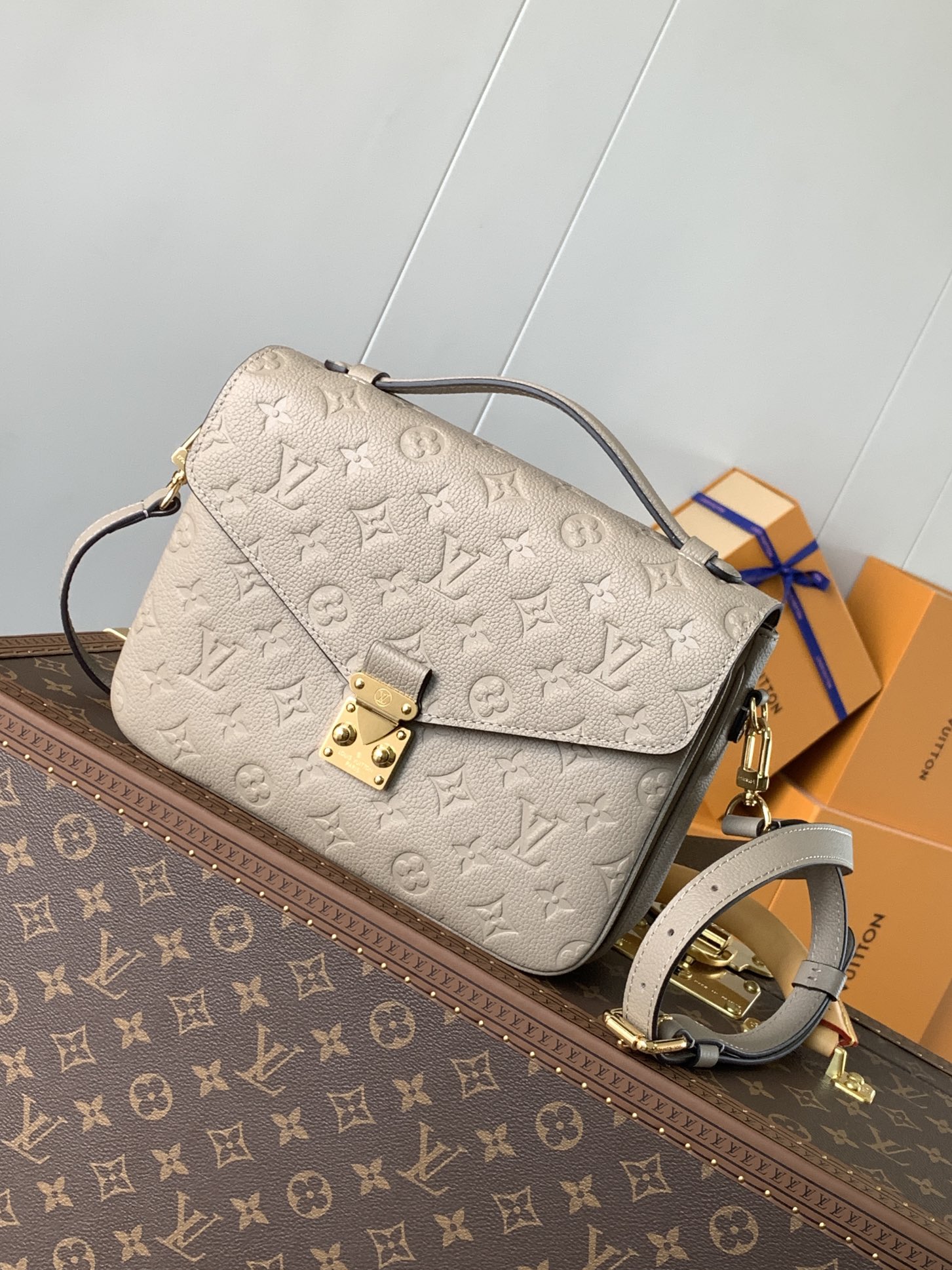 M44881 Pochette Metis Bag in Tourterelle Monogram Empreinte Leather