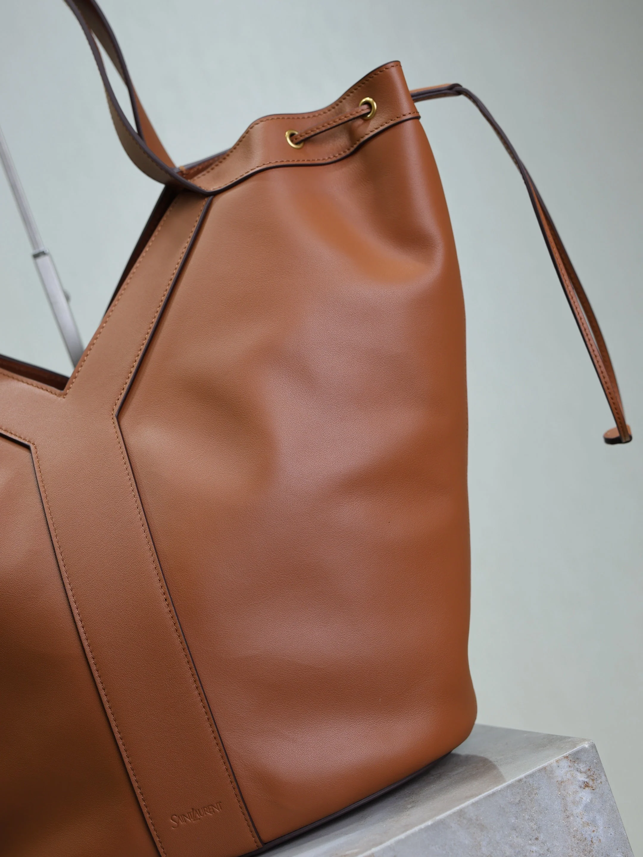 Saint Laurent YSL  Large Leather tote Bag Caramel Leather