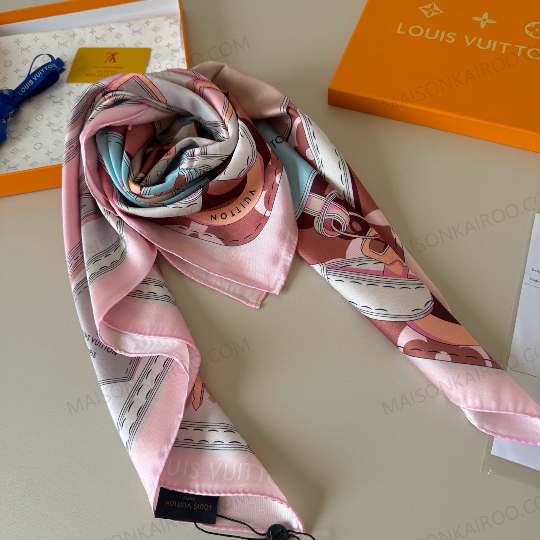Louis Vuitton LV Luggage Tag 90 Square Scarf - KAIROO