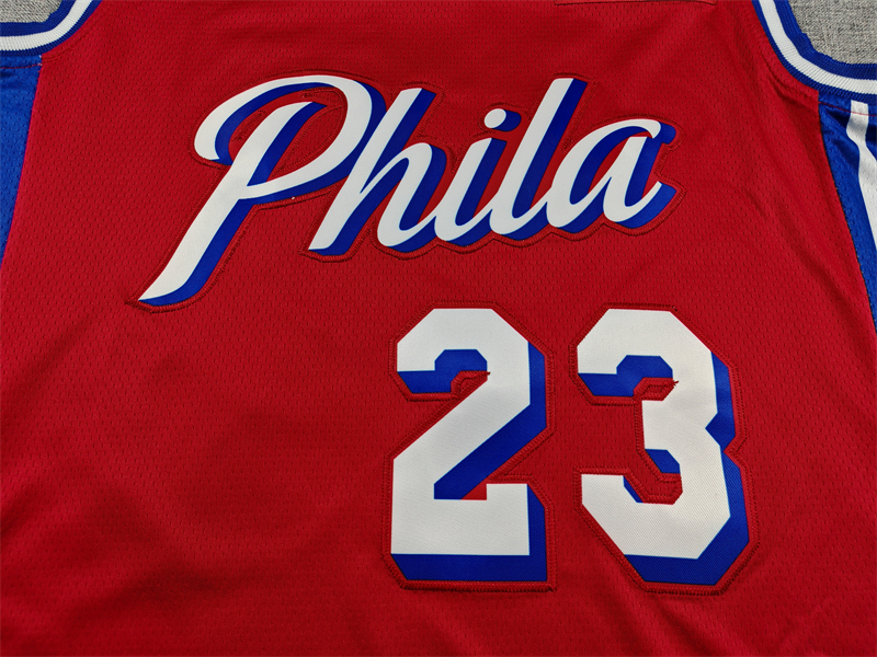 Men's LeBron James #23 Philadelphia 76ers Stitched Jersey | Red Statement Edition