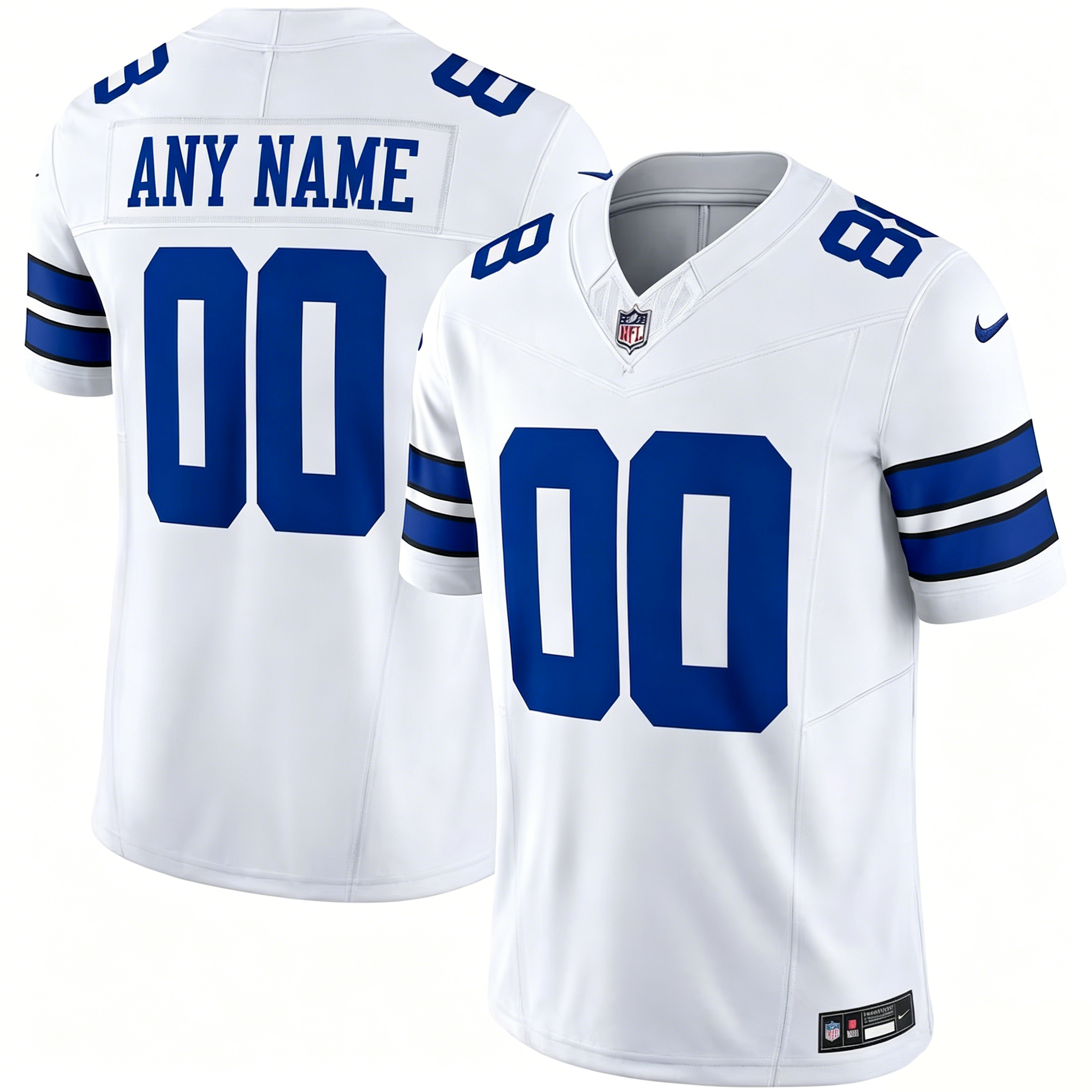 Customized Dallas Cowboys Nike White Navy Vapor F.U.S.E. Limited Jersey
