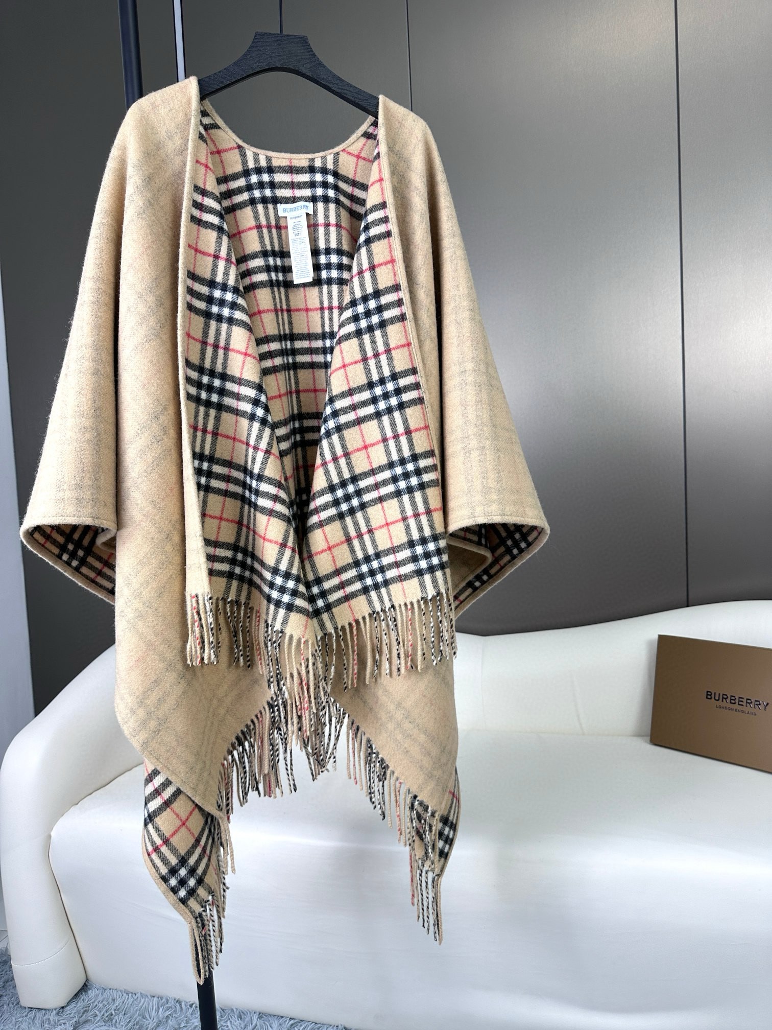 Burberry Reversible Cashmere and Wool Cape
