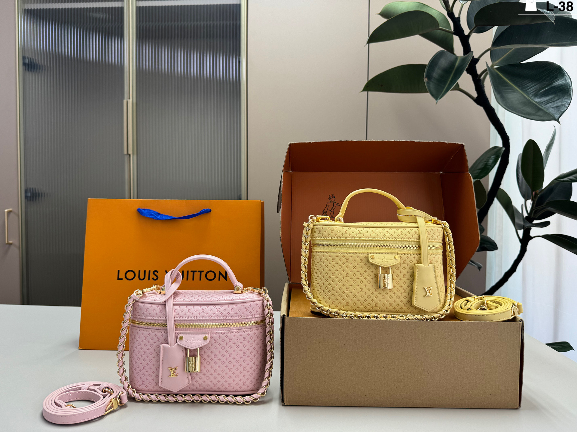 Louis Vuitton LV Mini Nice Vanity Case Micro Monogram Empreinte Leather Lock Crossbody Top Handle Bag - KAIROO