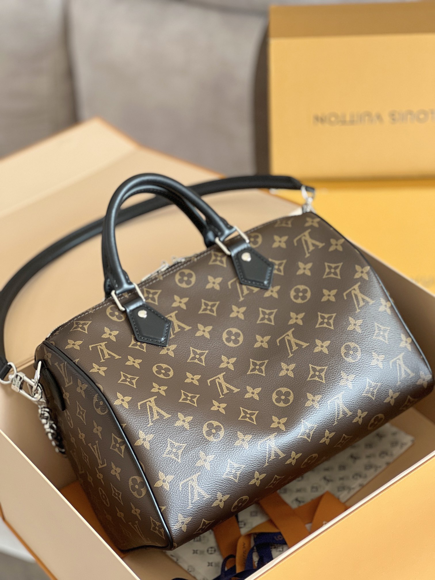 Louis Vuitton LV speedy soft 30 dark handbag