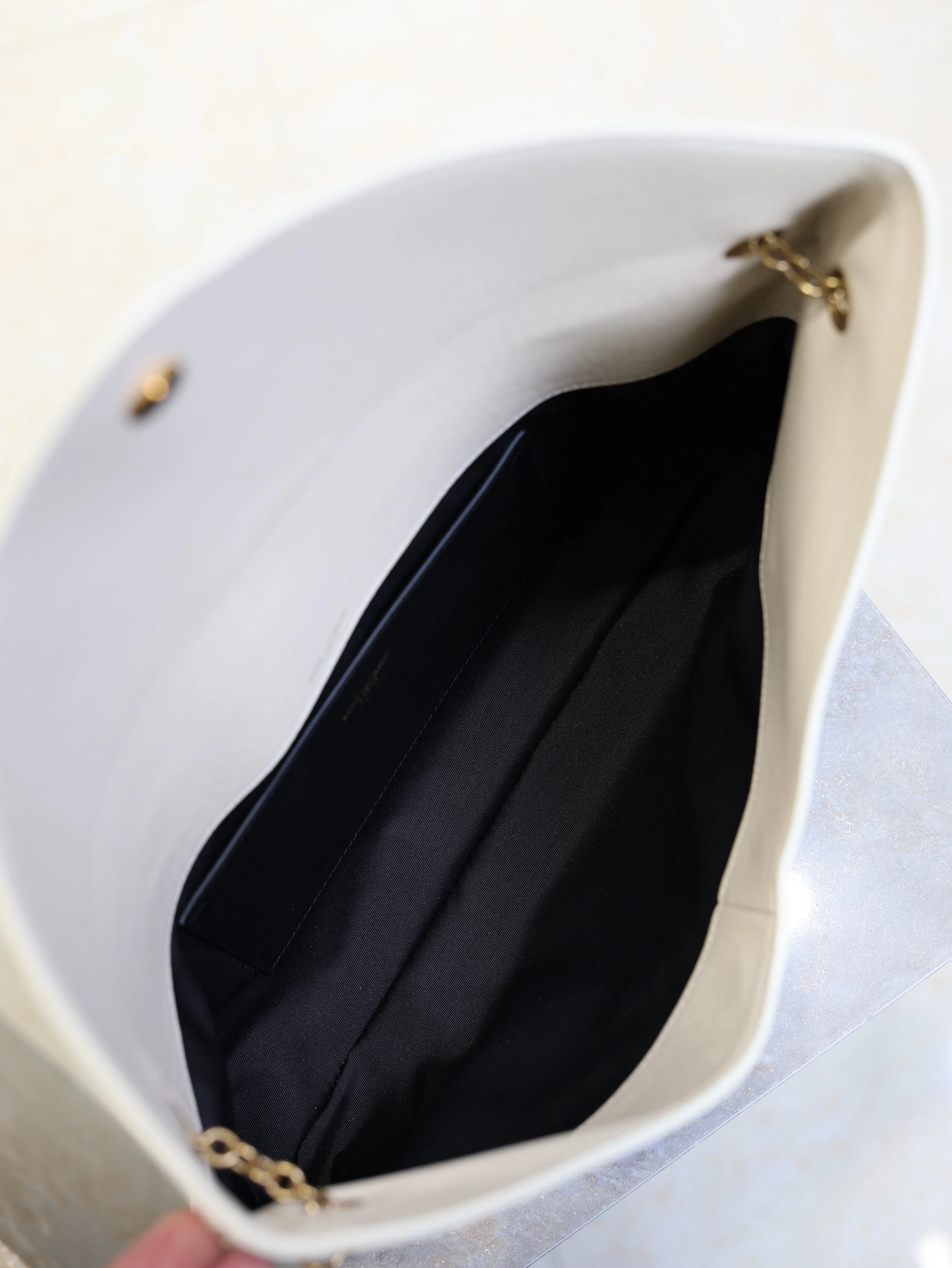 Saint Laurent YSLCassandre **L Bag 35cm White Lambskin Light GHW