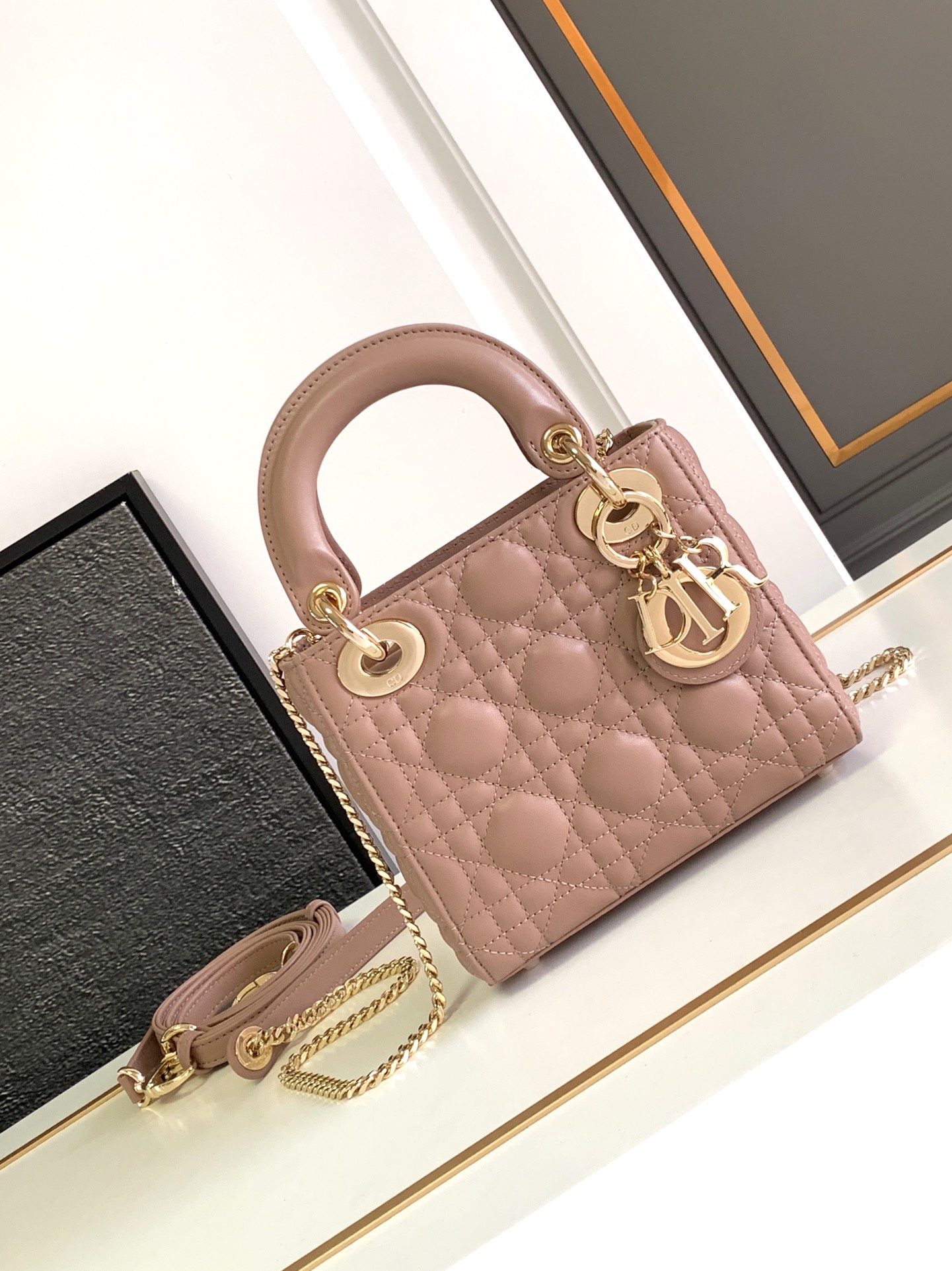 Mini Lady Dior Bag in Nude Pink Cannage Lambskin