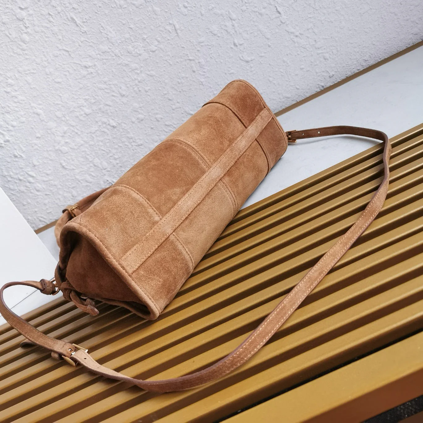 Prada Medium Bonnie 32cm Brown Suede Bag