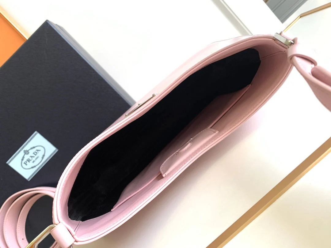 Prada CLEO 30 PINK BRUSHED LEATHER SHOULDER BAG