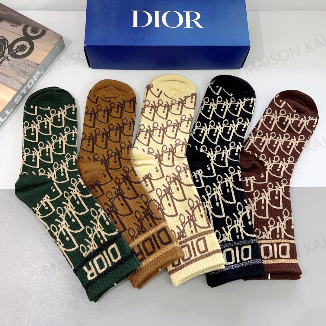 Dior Socks 5-Pack - KAIROO