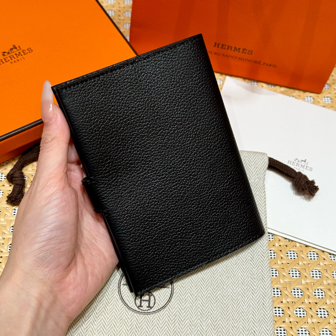 Hermes Black Evercolor R.M.S Passport Holder