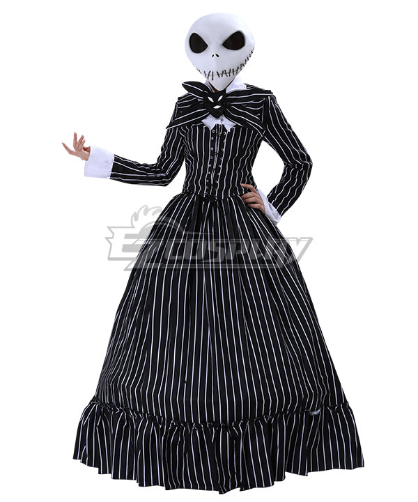 The Nightmare Before Christmas Female Jack Skellington Dress Halloween Cosplay Costume