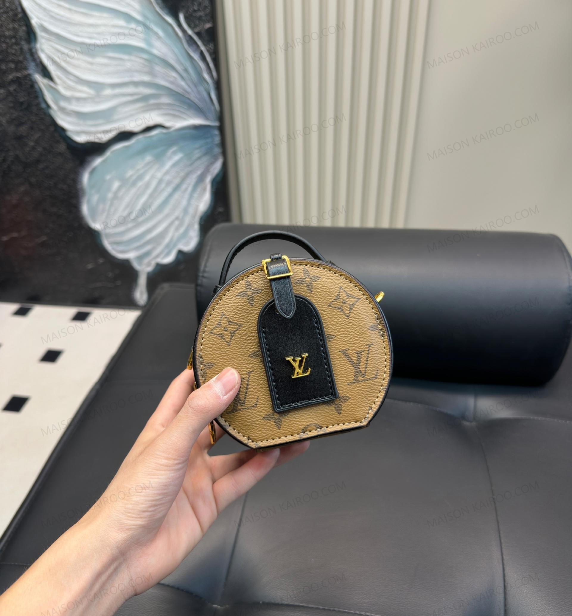 Louis Vuitton LV Boite Chapeau Souple Hat Box Reverse Brown Monogram Canvas Shoulder Top Handle Bag - KAIROO