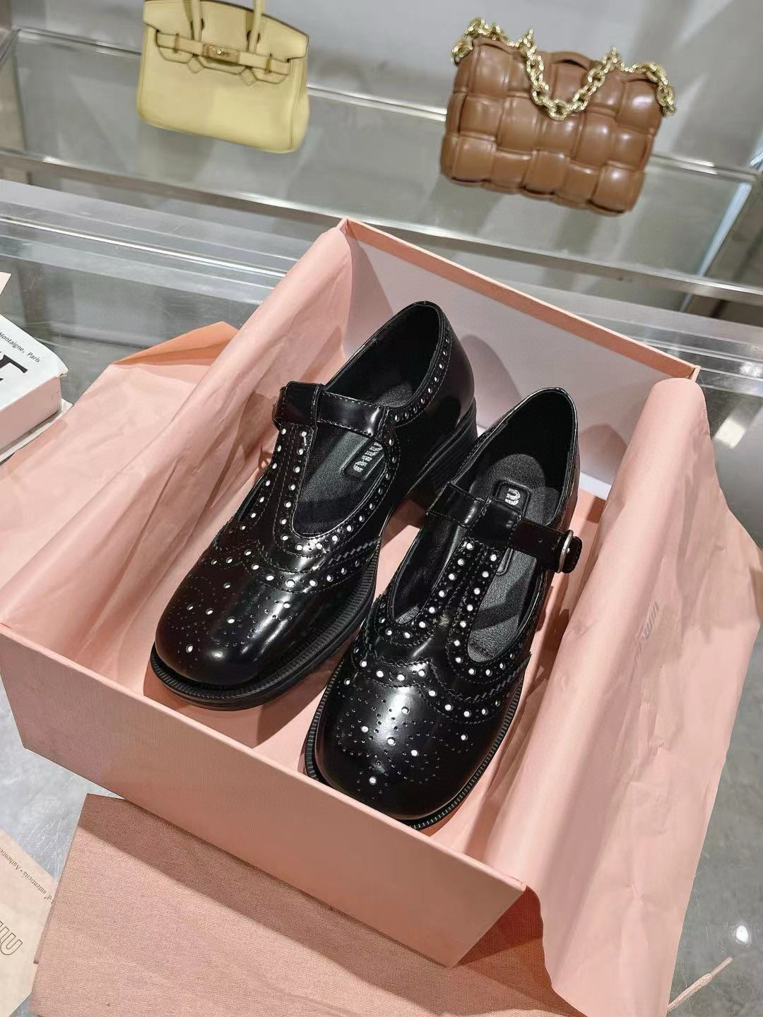 Miu Miu Black Shiny leather Loafer