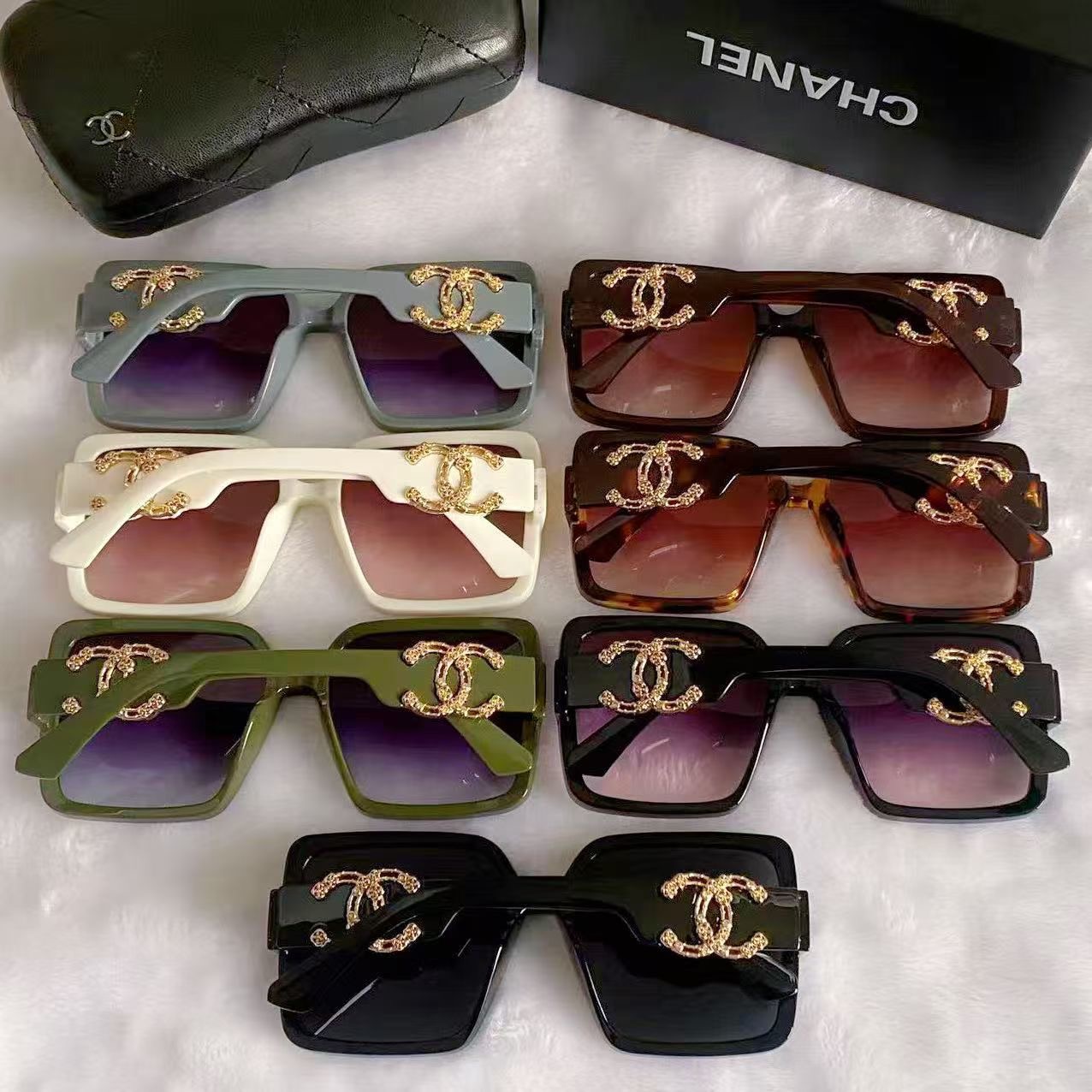 Chanel  Double C Rectangular Sunglasses - KAIROO