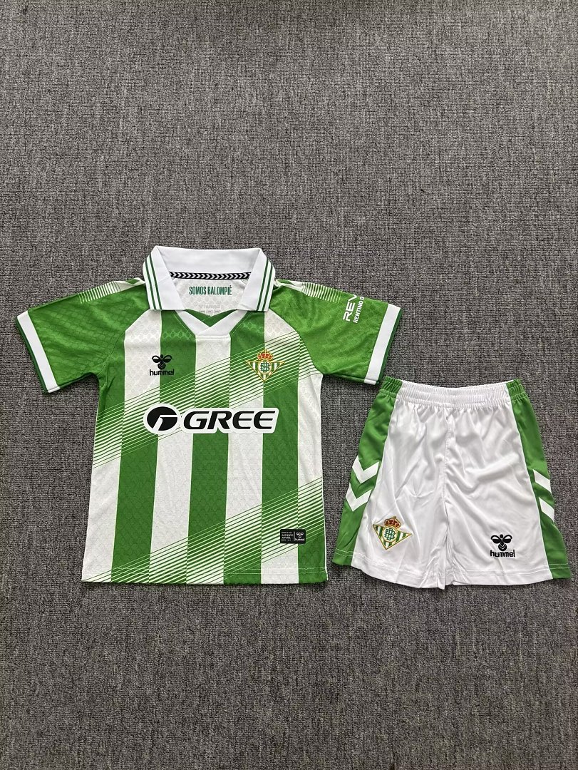 Kids Real Betis Home Jersey Kit Suit 26/27