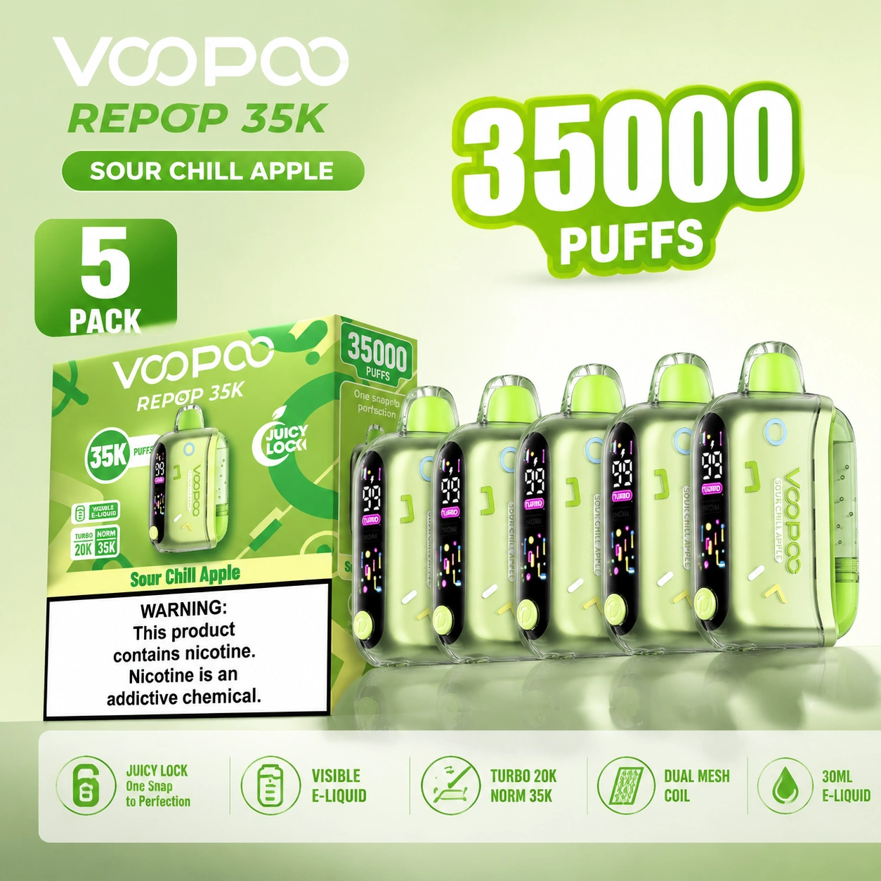 5Pcs Repop 35K 5% 16mL