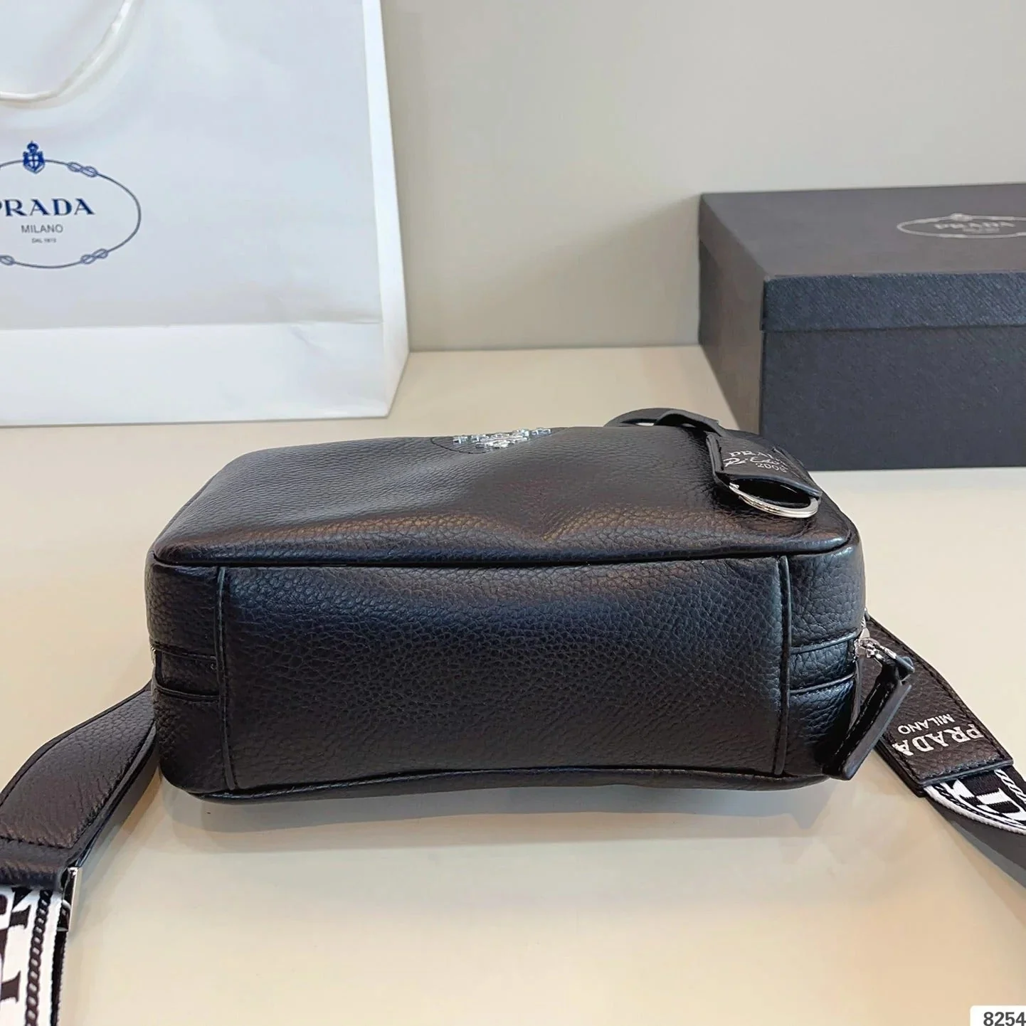 Prada CLASSIC BOSTON BAG 25 IN BLACK GRAINED CALFSKIN