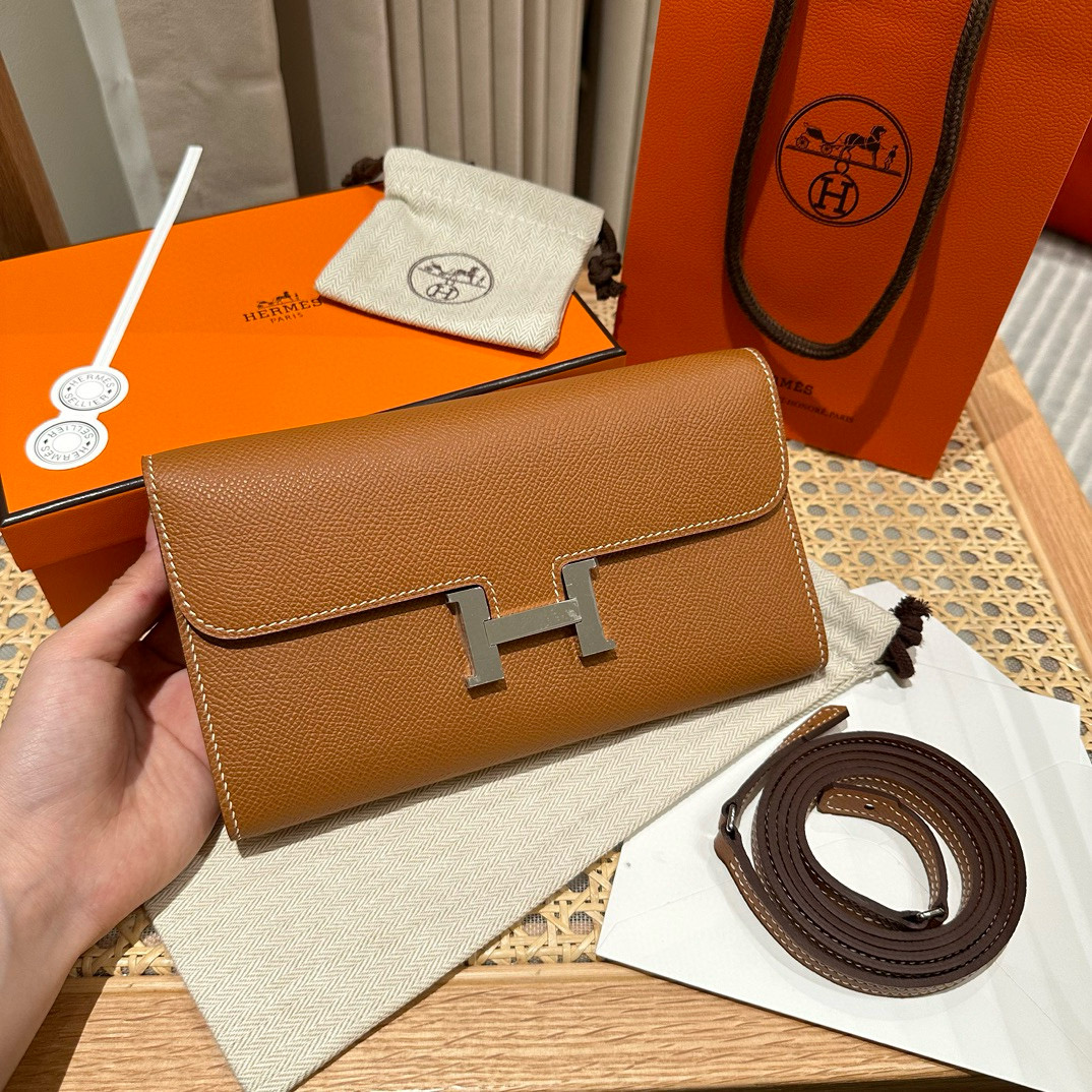 Hermes Gold Epsom Constance-To-Go Wallet