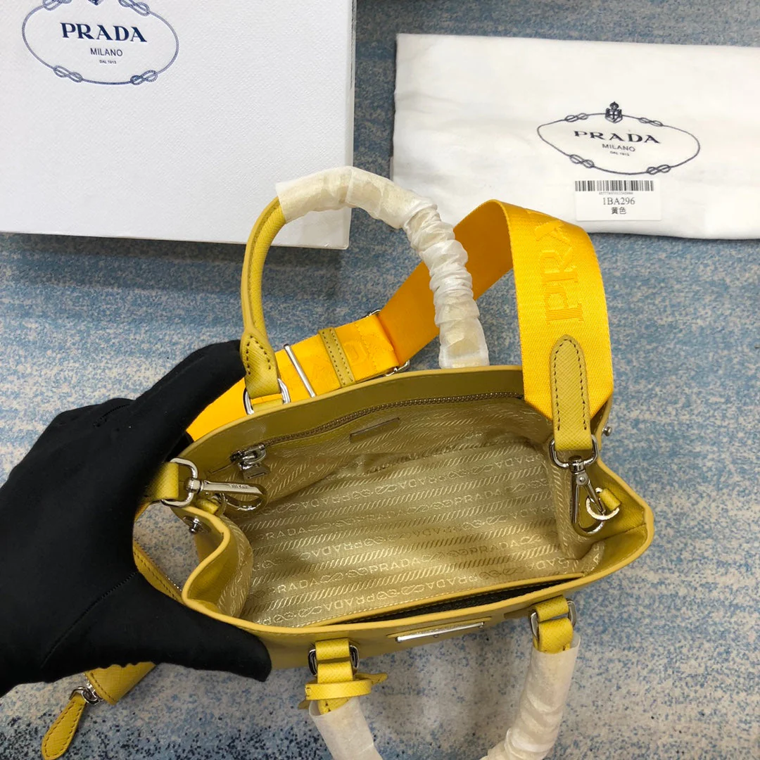 Prada MINI 23 BAG IN SUNNY YELLOW SAFFIANO LEATHER