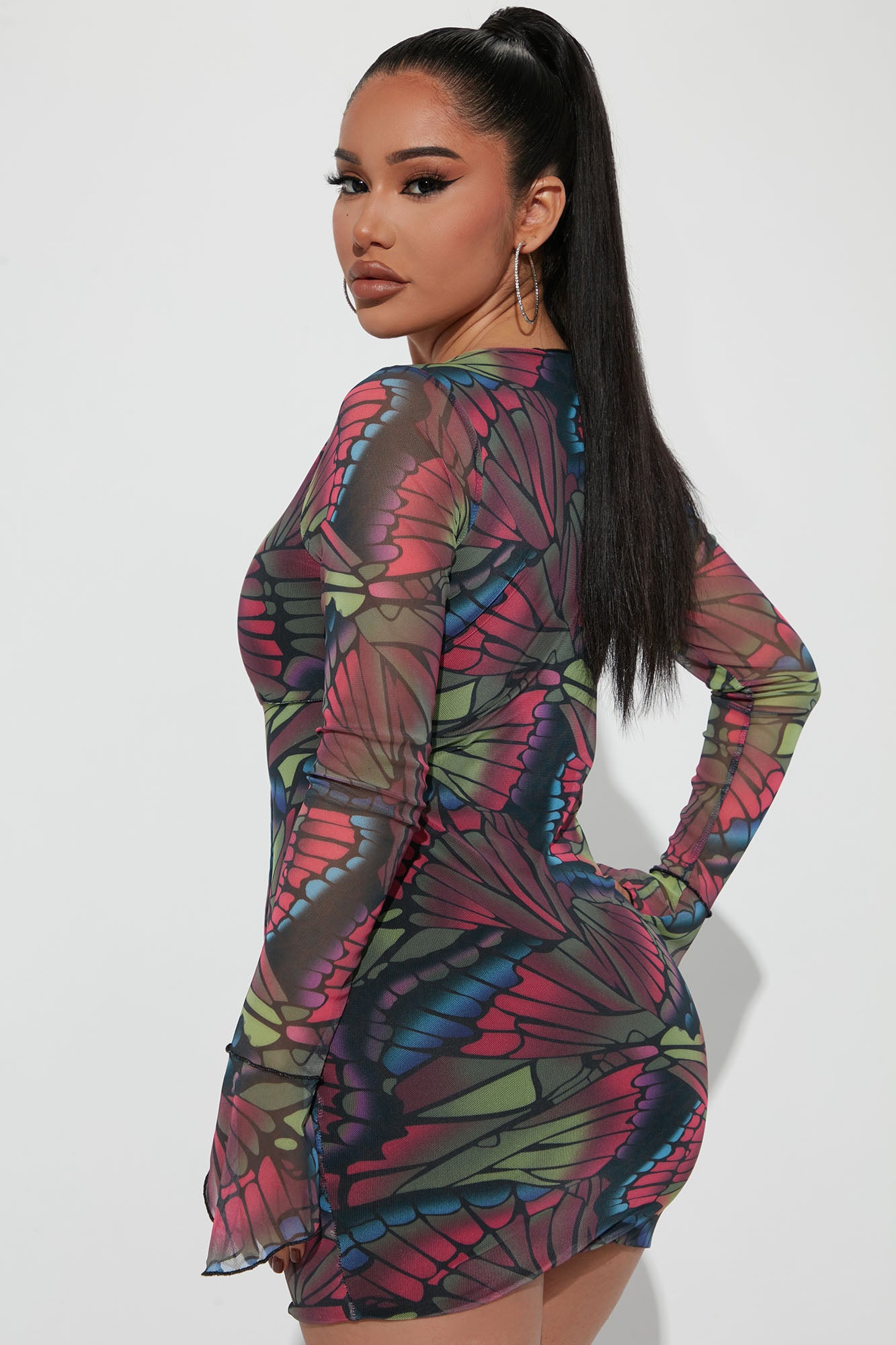 Mariposa Beauty Mesh Mini Dress - Black/combo