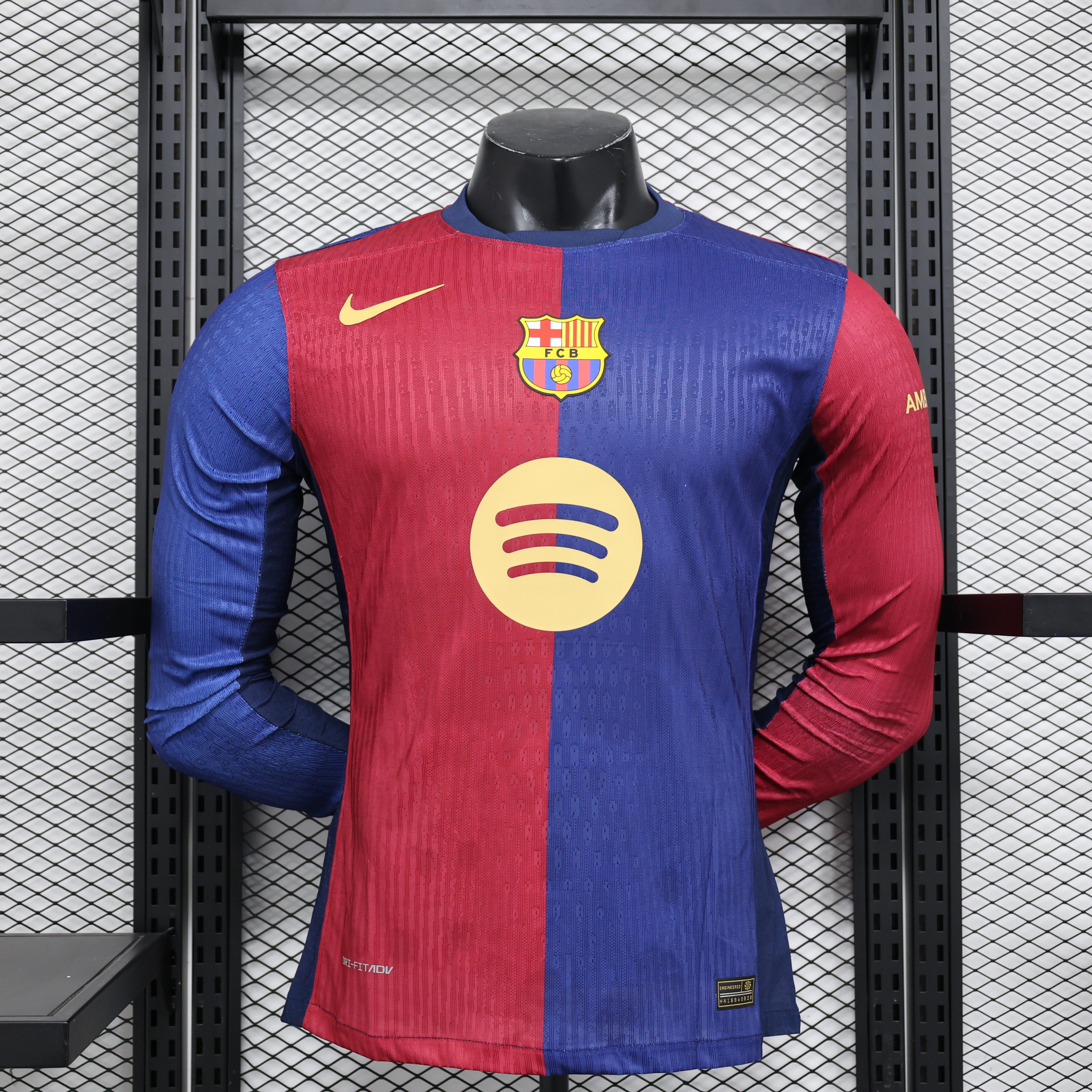 24-25 Barcelona Home Soccer Jersey Player Edition Long Sleeve