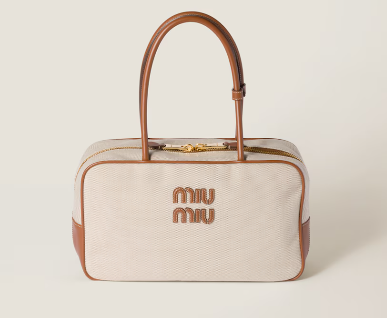 Miu miu Beau canvas and leather bag 5BB163