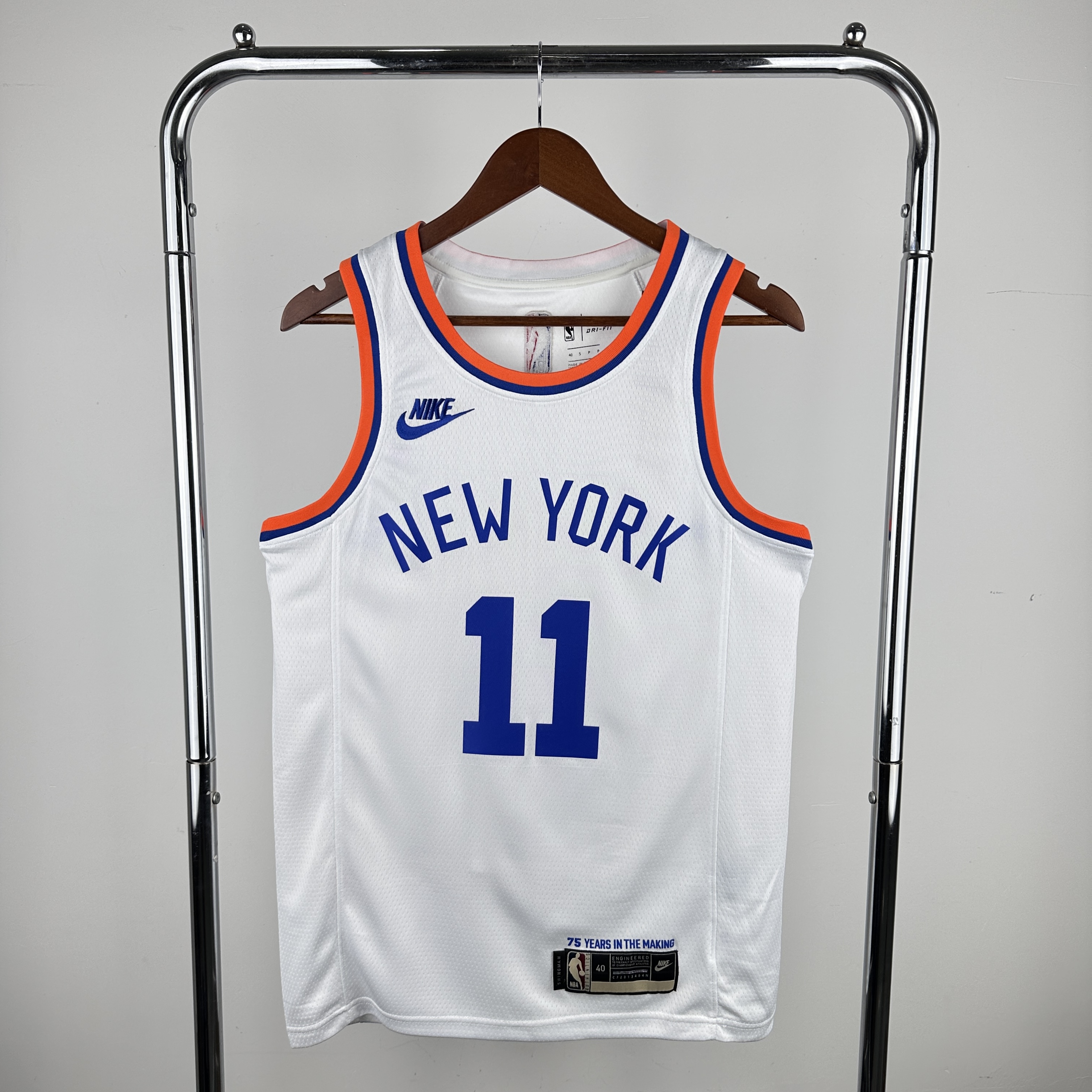 75th YEARS New York Knicks White   No.11