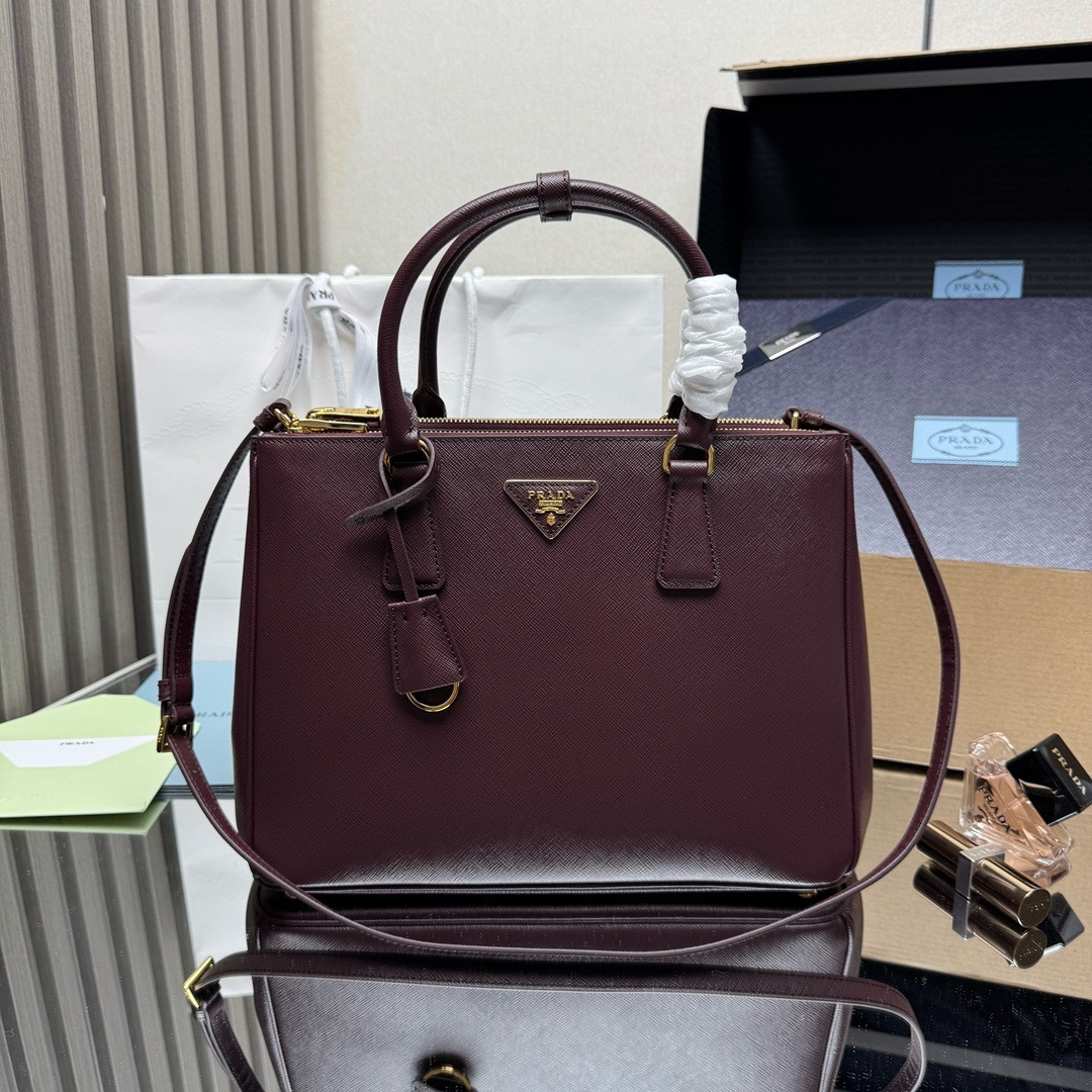 Prada Galleria Large Saffiano leather bag-Bordeaux 1BA274