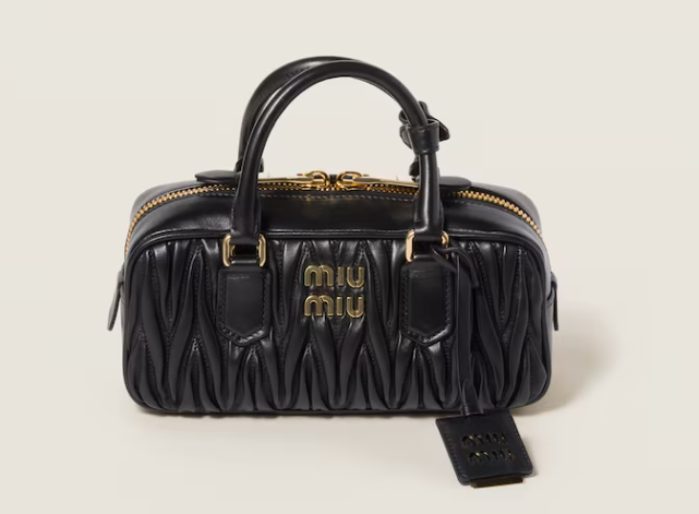 Miu miu Arcadie Black matelassé nappa leather bag 5BB142
