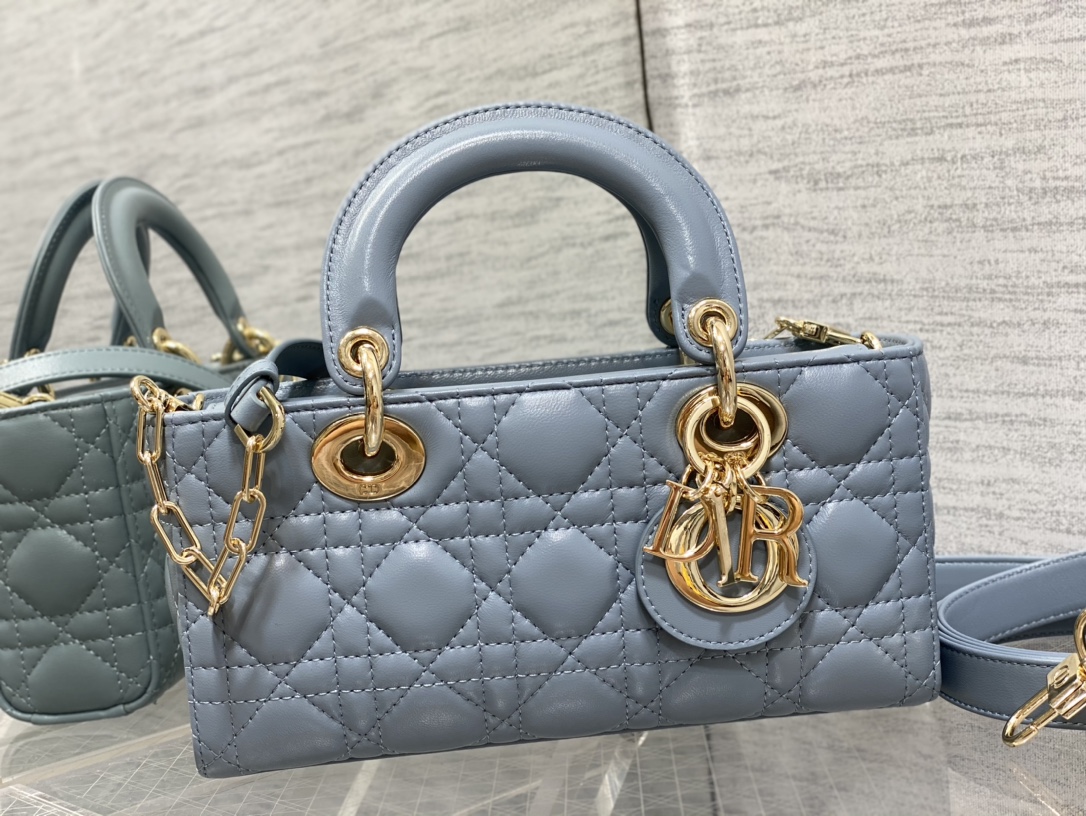 Dior Small Lady D-Joy Bag in Light Blue Cannage Lambskin