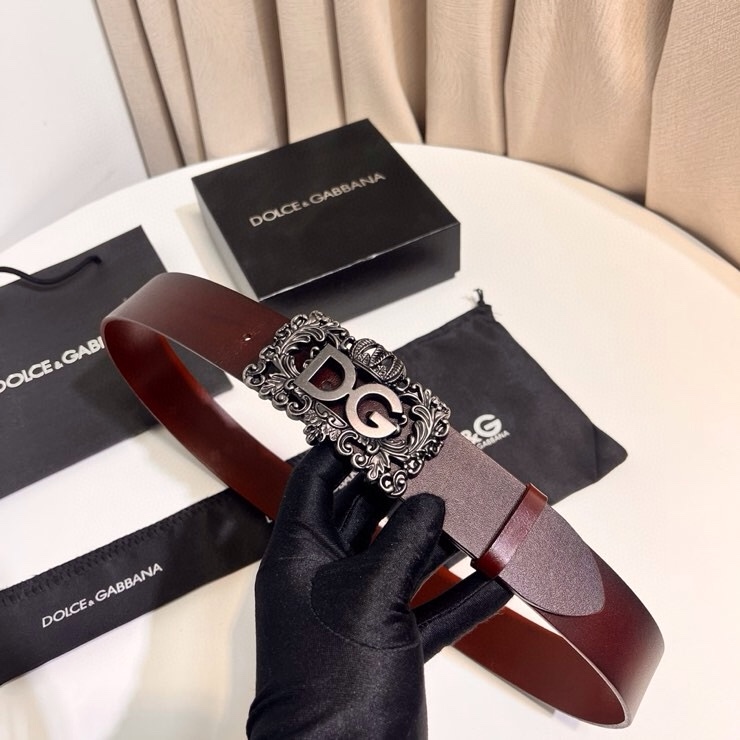D&G Luxury DG Buckle leather Belt 4.0cm