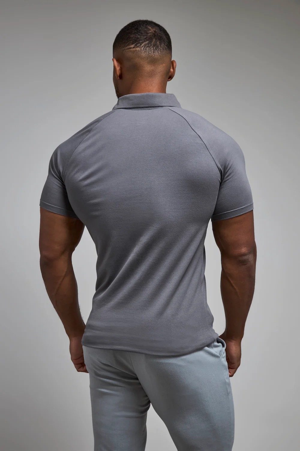 Athletic Fit Polo Shirt in Charcoal