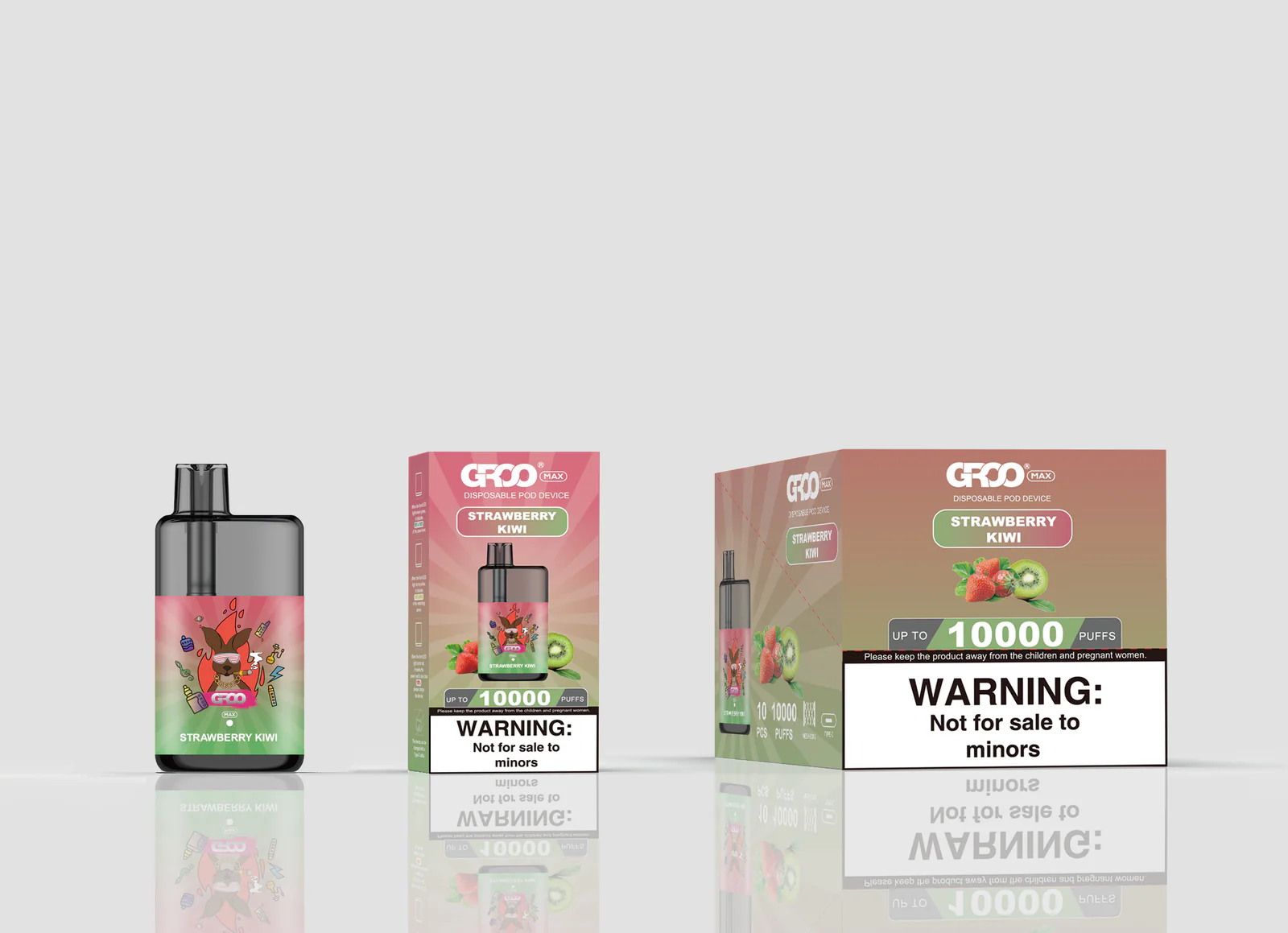 GROO MAX 10K Rechargeable Disposable Vape – Strawberry Kiwi - Vaba Vape-Shop