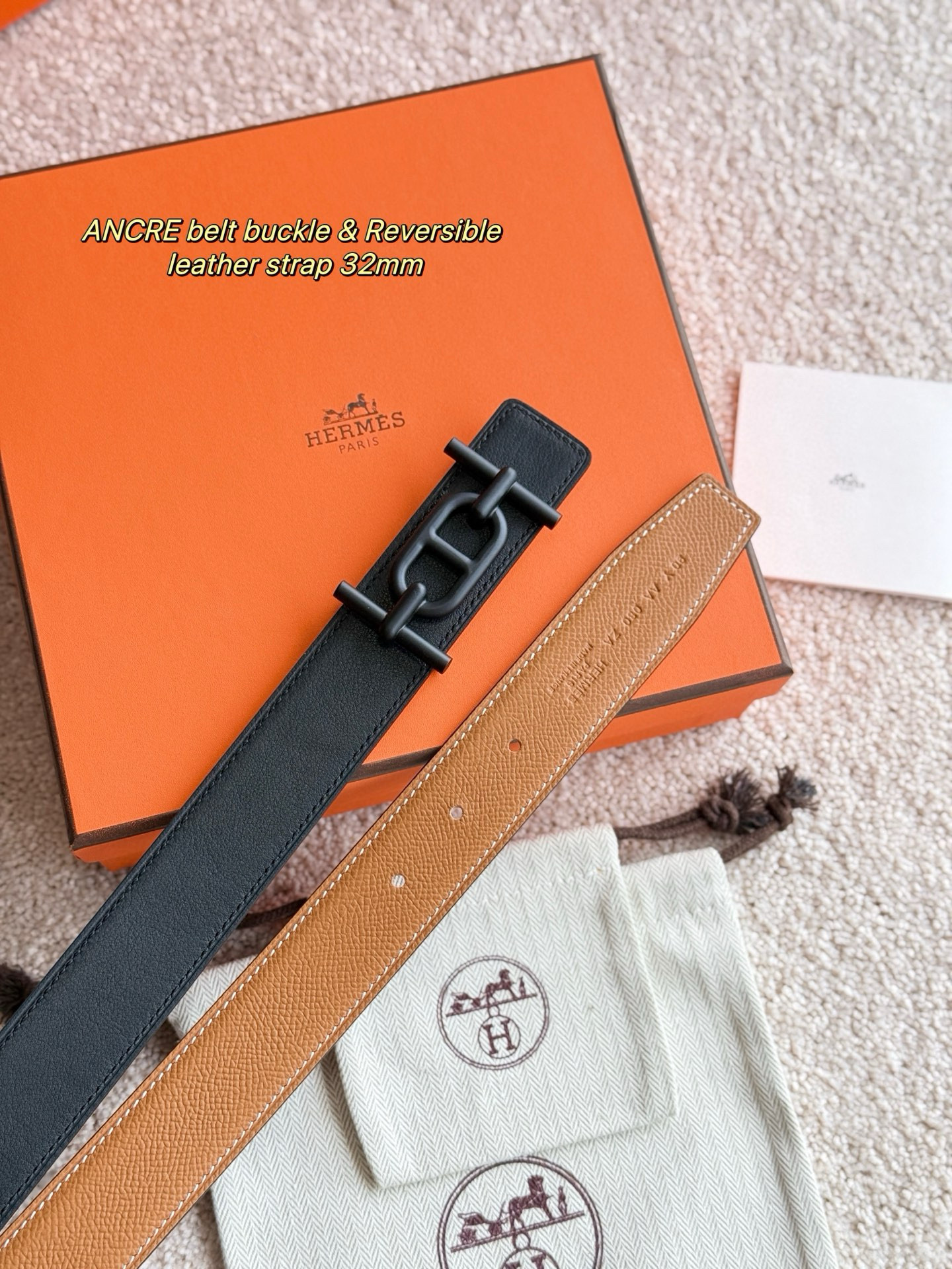 Hermes Ancre  Reversible Leather Belt 32mm