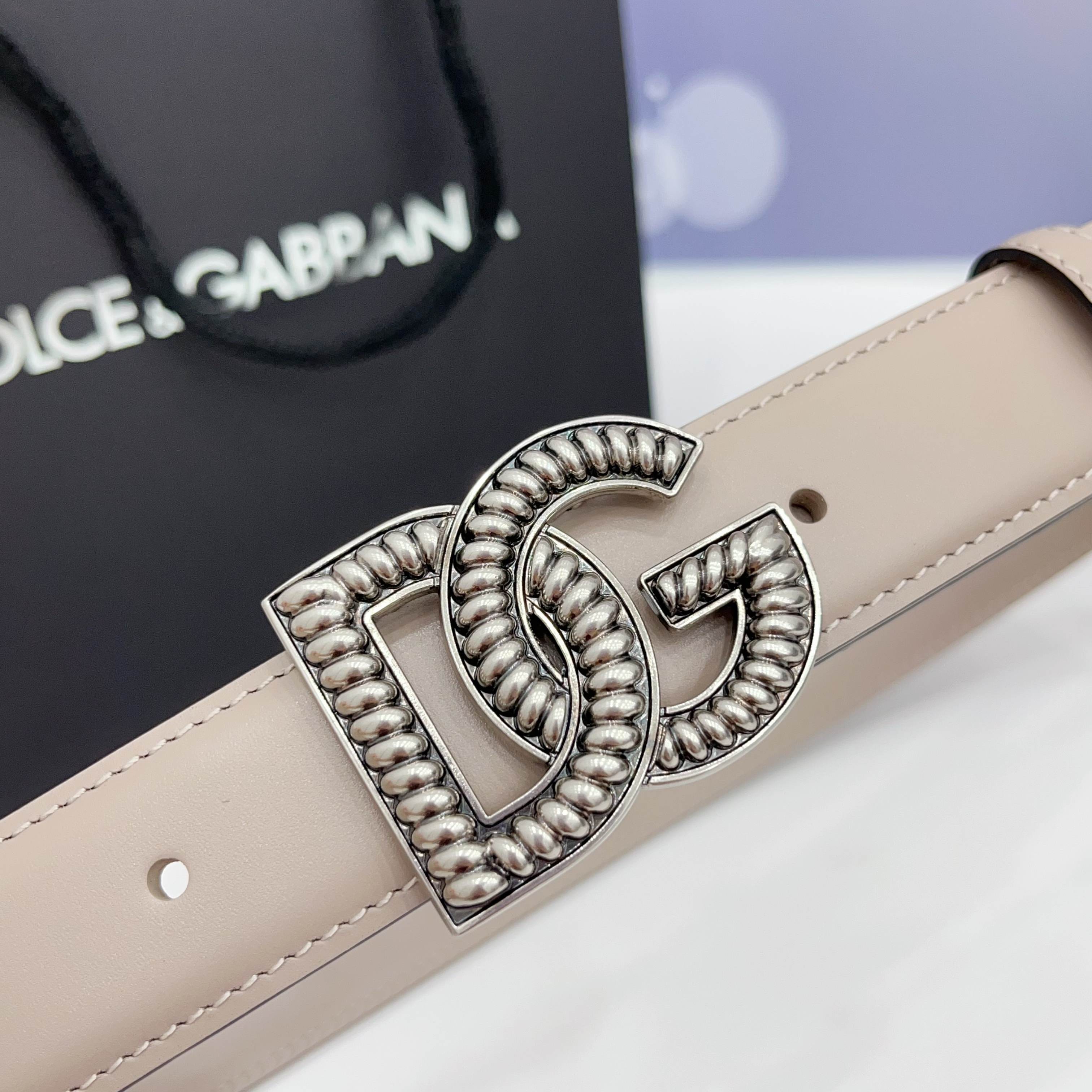 D&G Luxury DG Buckle leather Belt 3.0cm