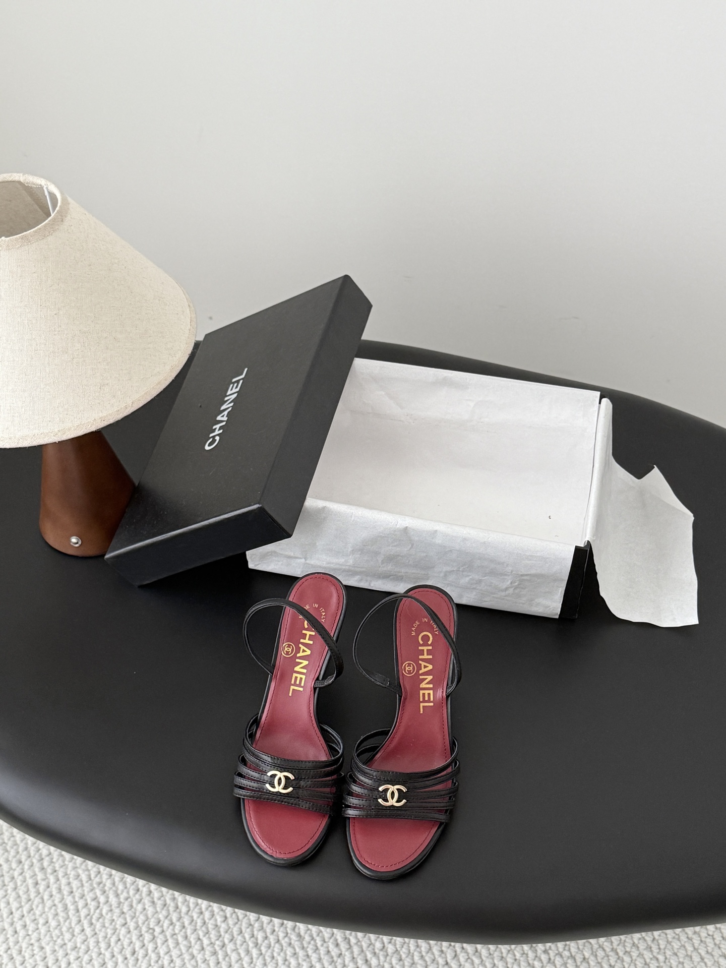Chanel Multi-Strap Interlocking CC Mule Heel Sandals - KAIROO